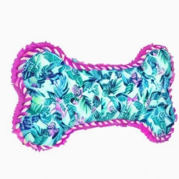🌸HP 🌸Lilly Pulitzer Blue Plush Dog Toy in Barking Up the Palm Tree! - Picture 7 of 7